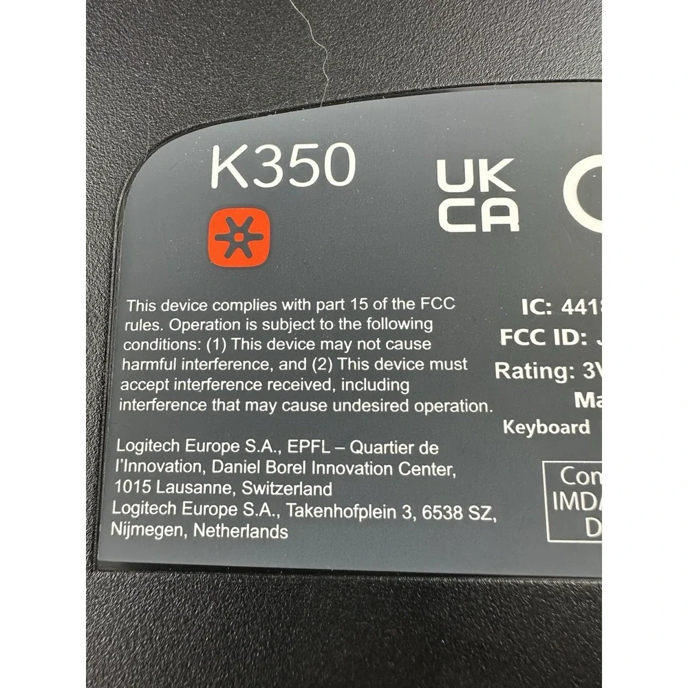 Logitech K350 Ergonomic Keyboard & M510 Mouse W/ Usb Dongle